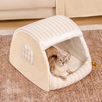 Striped Cosy Cat House - Cosy Retreat