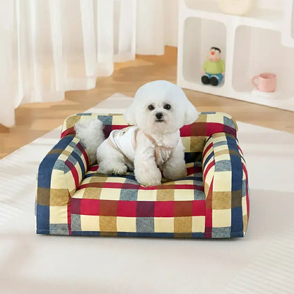 Cotton Canvas Fabric Breathable Scratch-Resistant Dog Sofa Bed