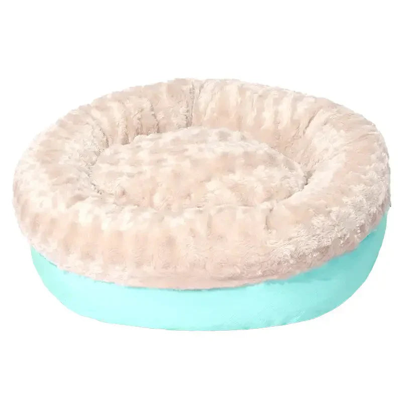 Fluffy Faux Rabbit Fur Warm Donut Dog & Cat Bed