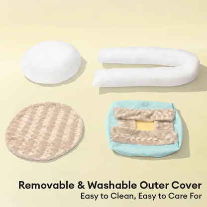 Fluffy Faux Rabbit Fur Warm Donut Dog & Cat Bed
