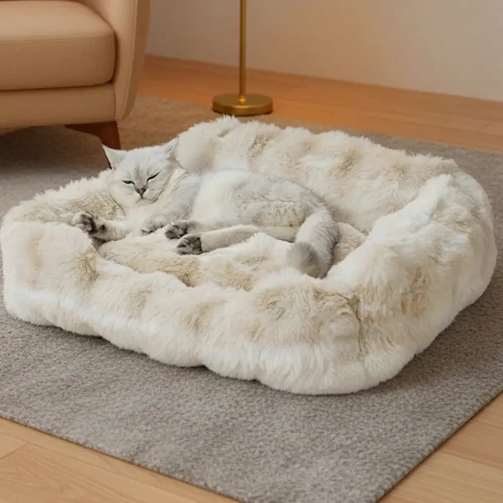 Faux Rabbit Velvet Fluffy Soft Dog And Cat Sofa Bed