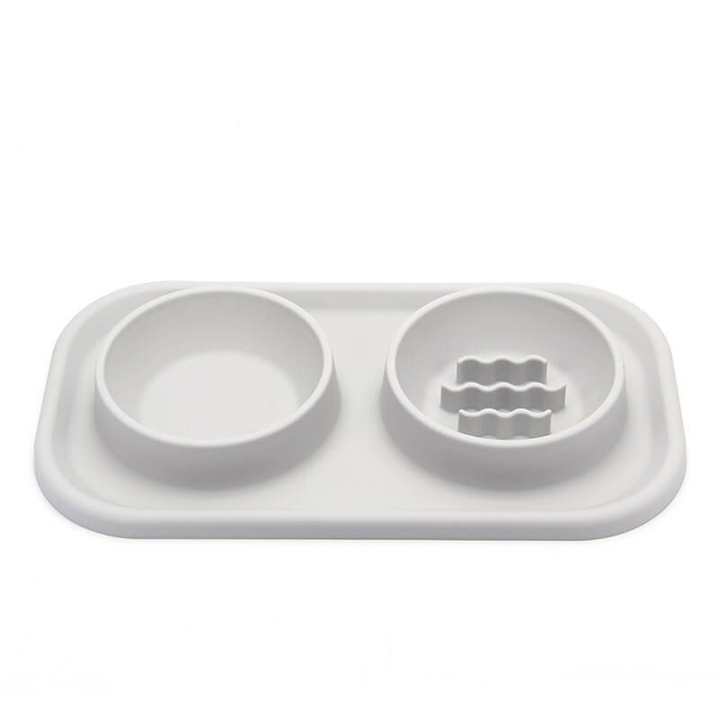 Grey/Silicone Double Bowl