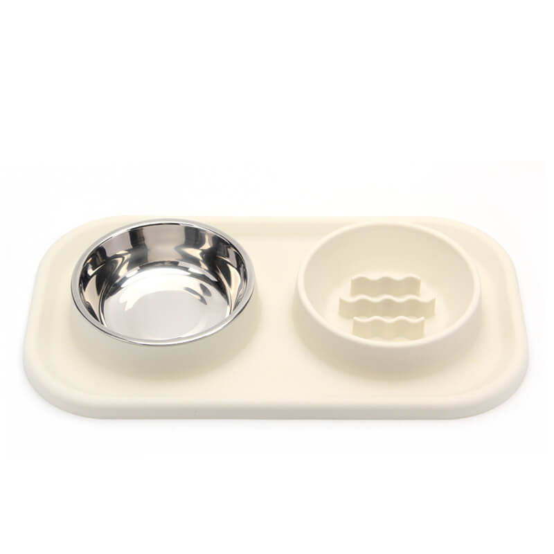 Beige/Double Bowl+Stainless Steel Bowl